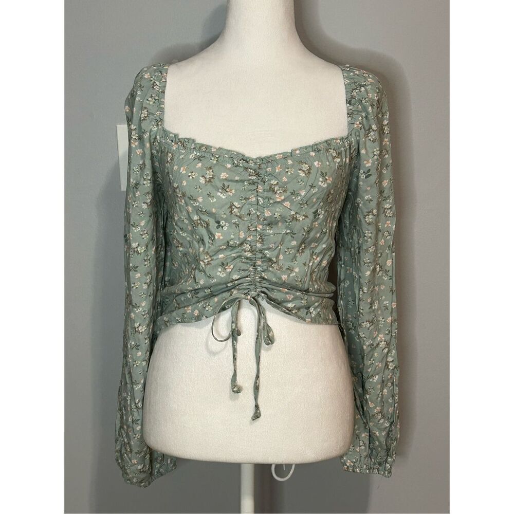 🆕 Liv & Lottie printed chalice long sleeve top with ruched front Juniors size L